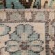 Turquoise & Brown Living Room Rug, Oushak Vintage Rug, 173x270 Cm