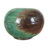 Vase boule raku vert pâle céramique