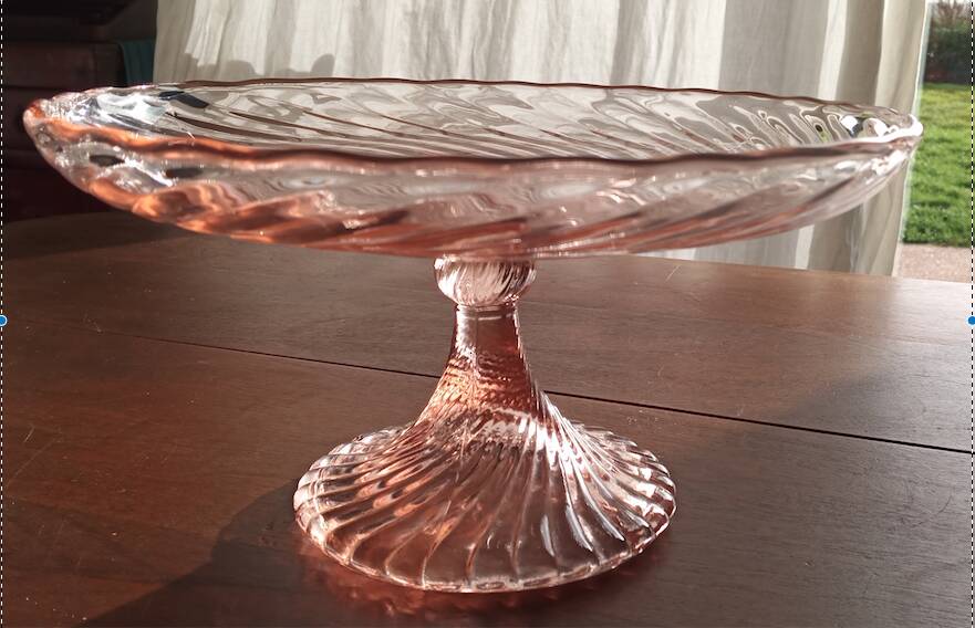 Pink glass shower bowl