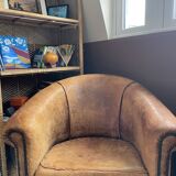 Set of 2 Authentic Leather Club Chairs