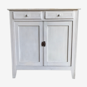 Parisian sideboard in patinated white wood - 1950