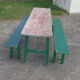 Table de brasserie mutzig et ses bancs