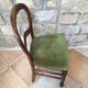Chaise Louis Philippe en velours vert