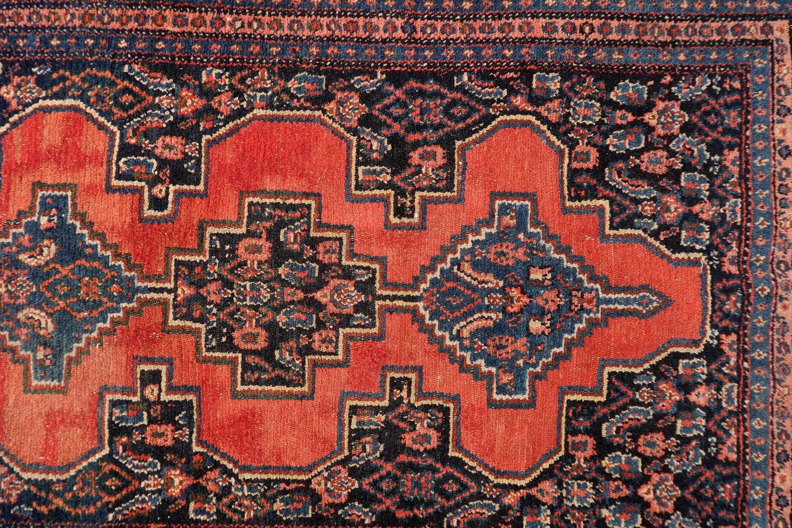 Tapis persan Senneh antique des années 1920 57 cm x 96 cm - 1C1248