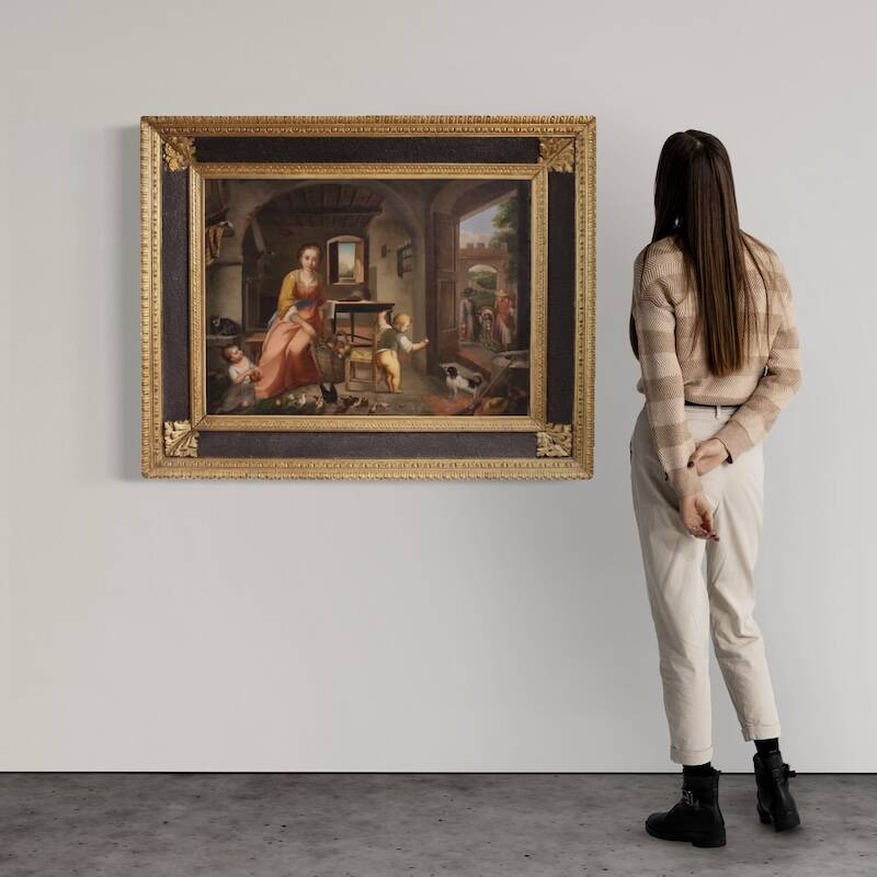 Scène intérieure du 19ème siècle peinture italienne