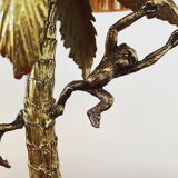 Table lamp gilded bronze palm tree and monkey