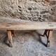 Vintage oak French bench – Rustic farmhouse seat – 1950s