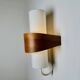 Nx40 Wall Lamp In Wood And Opal Glass By Louis Kalff For Philips, The Netherlands, 1950S