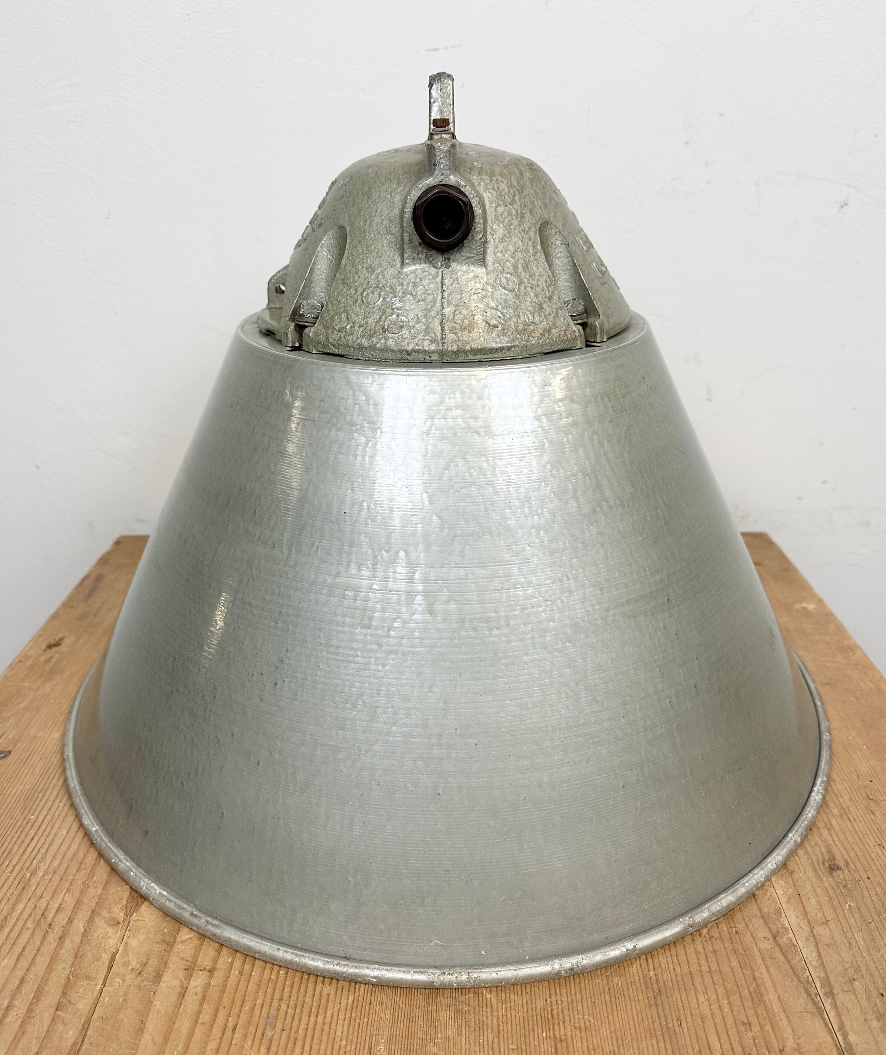 Grey Industrial Explosion Proof Lamp with Aluminium Shade from Zaos, 1970s