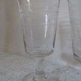 4 chiselled glasses  50s