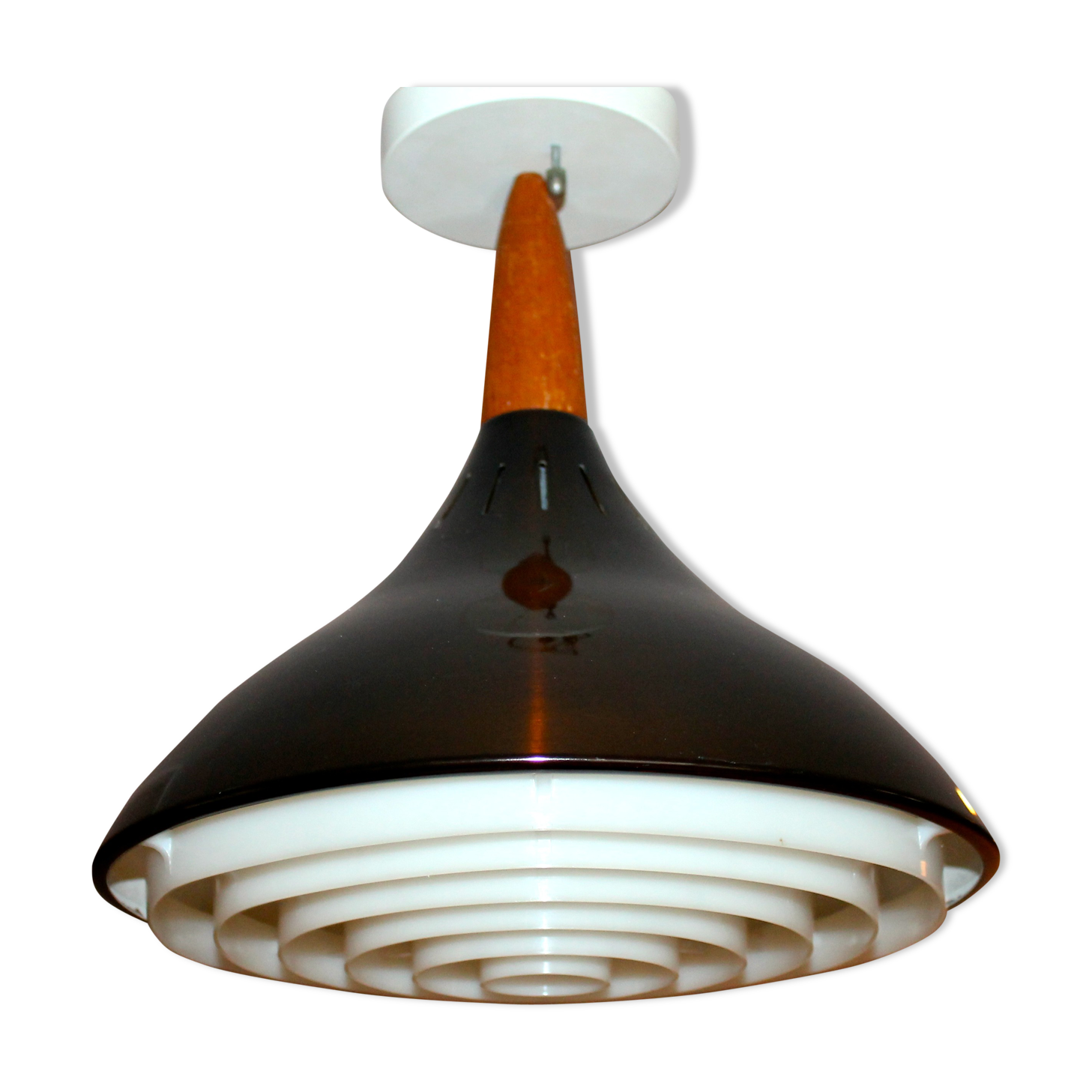 Scandinavian hanging vintage 50/60 in aluminum and teak gloss