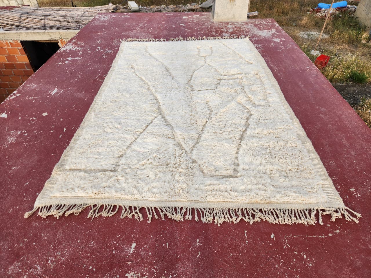 Authentic Beni Ouarain rug 300 x 200 cm in natural wool