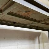 Vintage industrial gray metal dining table 1950