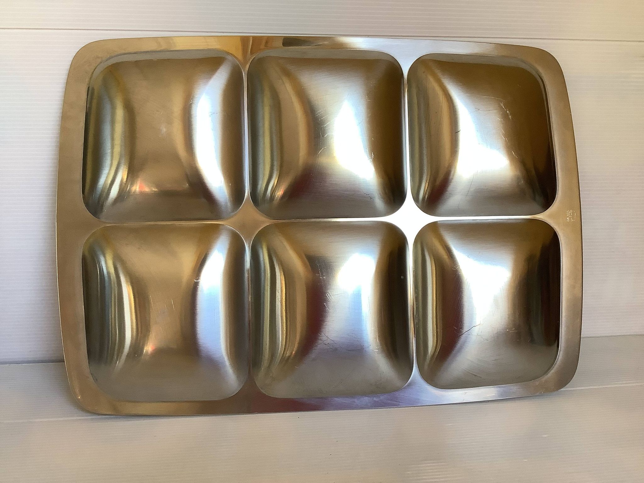 Plat à compartiments métal brossé Italy