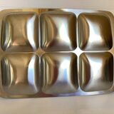 Italy brushed metal compartment dish