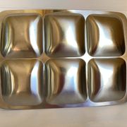 Plat à compartiments métal brossé Italy