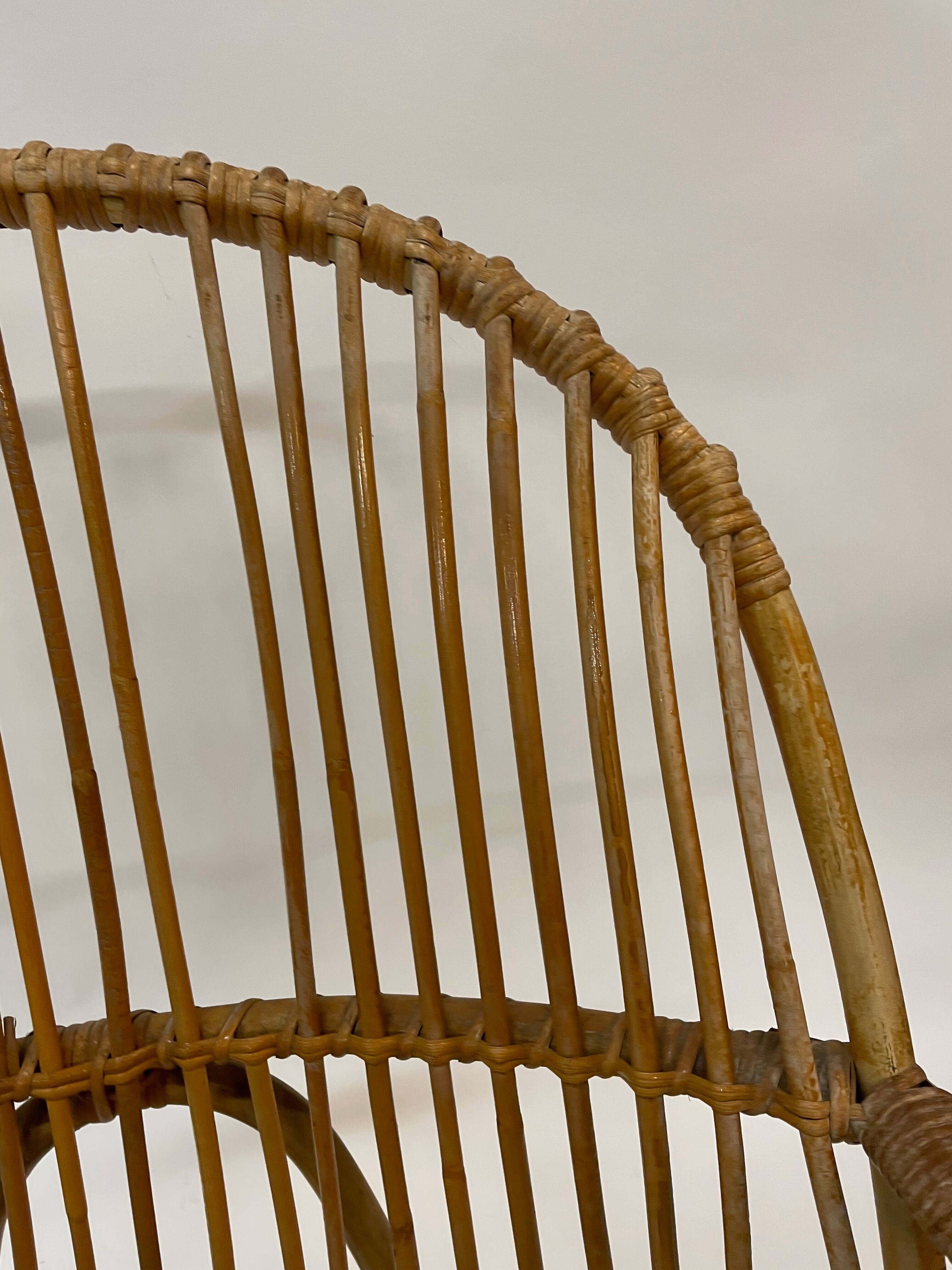 Vintage rattan chair by Dirk van Sliedregt Rohe Noordwolde 1960 from the Netherlands