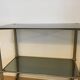 70s Furniture Glass and Brass Trolley on Wheels