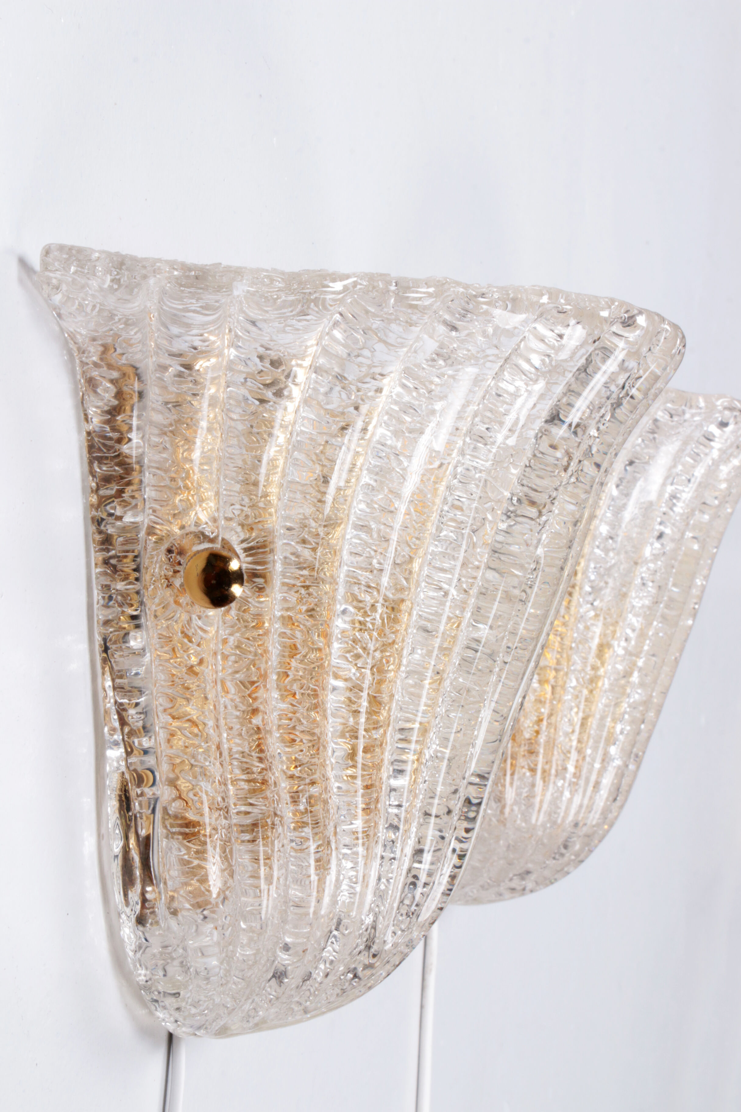 Set of 2 Murano Glass wall lamps by Venini, 1970 Italy.