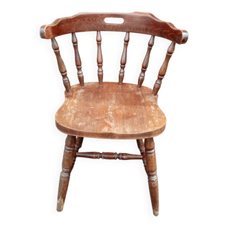 Chaise Western bois verni