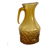 Carafe en verre ambré vintage
