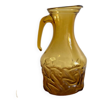 Vintage amber glass carafe