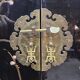Vintage Chinese lacquer cabinet with black flowers and birds / bohemian