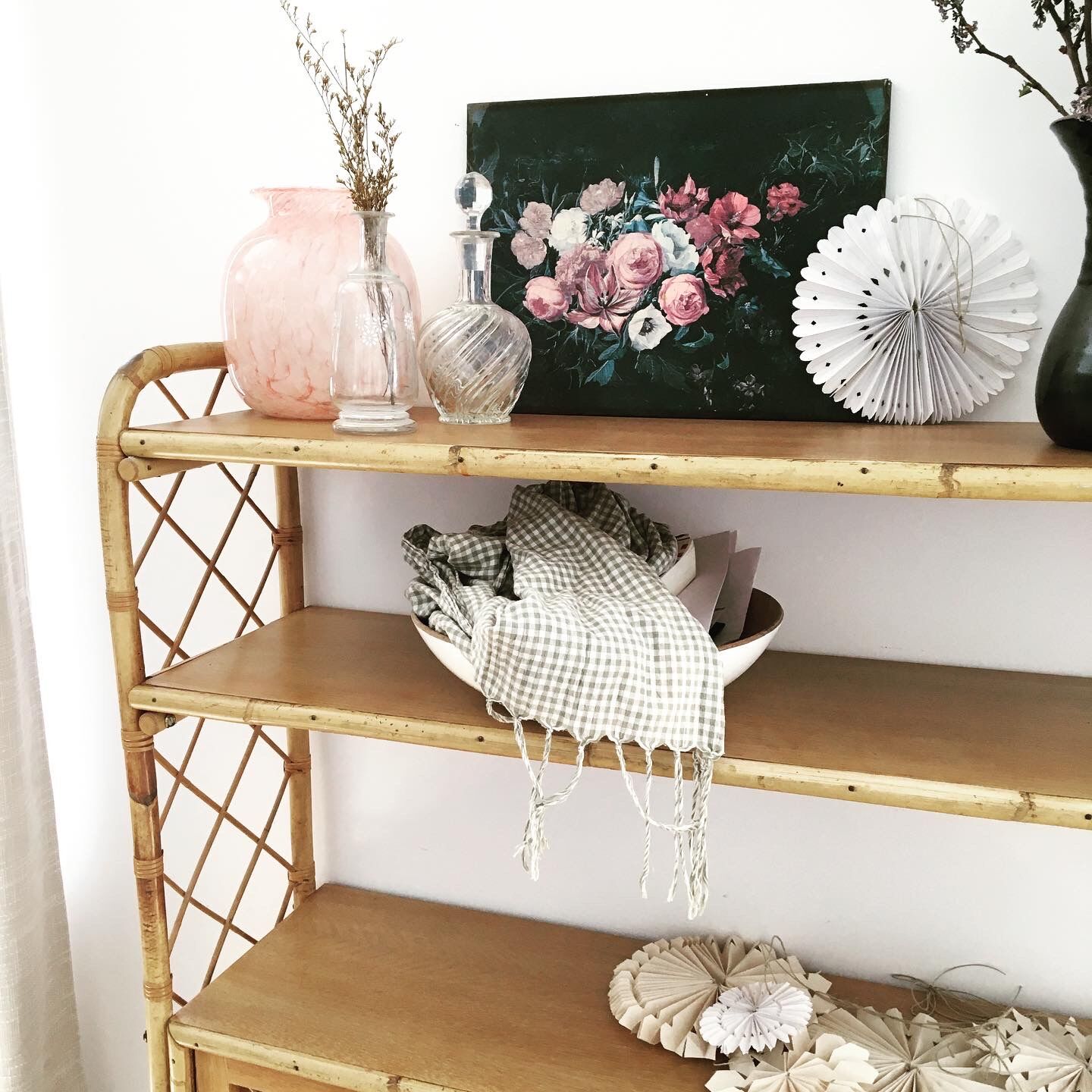 Rattan shelf