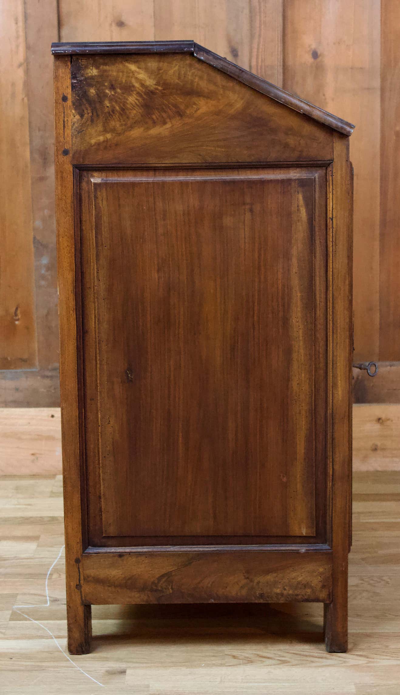 Rustic wooden secretary with 19th century flap