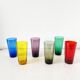Lot de 6 verres colorés en verre soufflé 1960