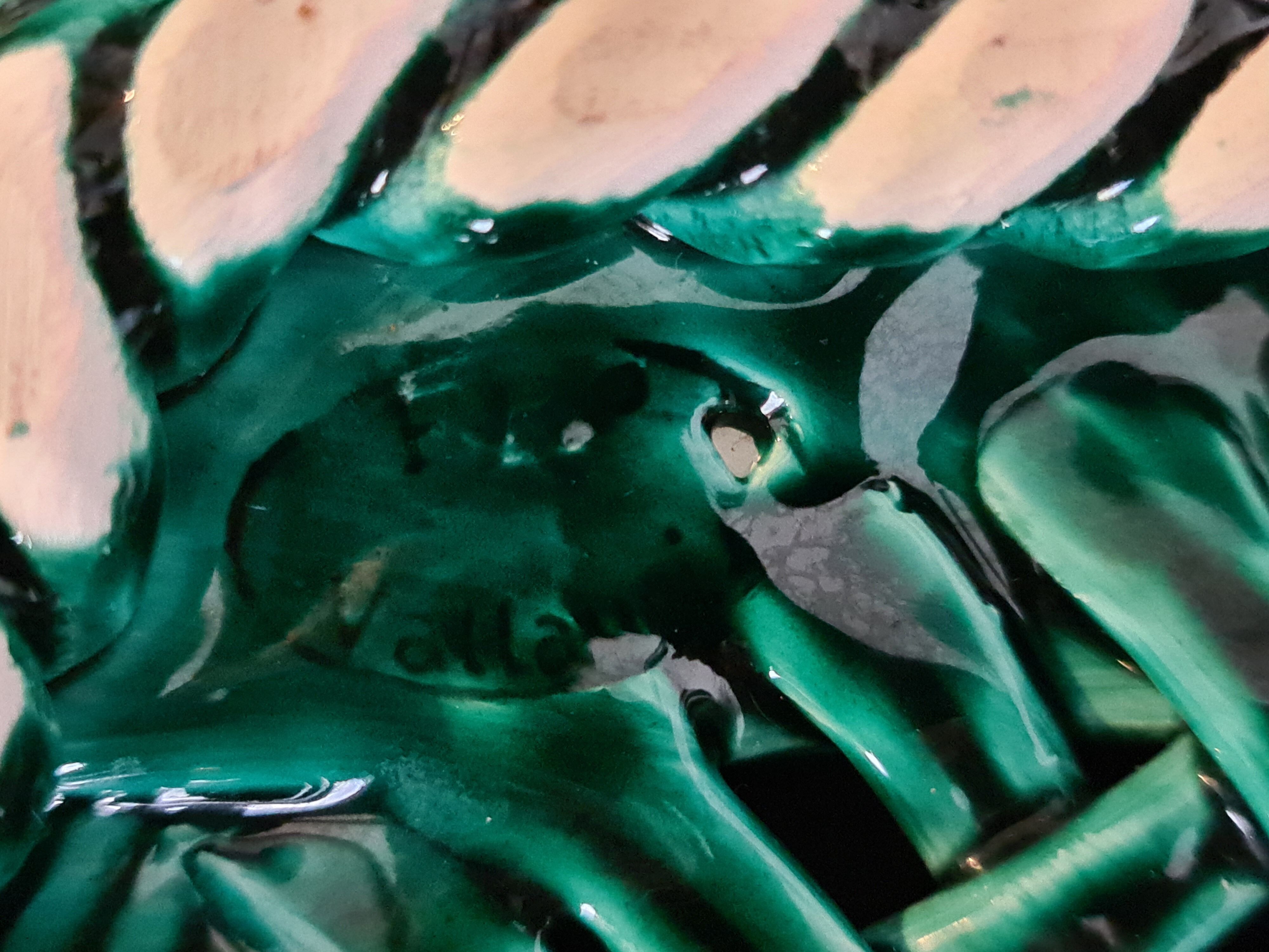 trivia signed Vallauris FPP in Massier green, 50