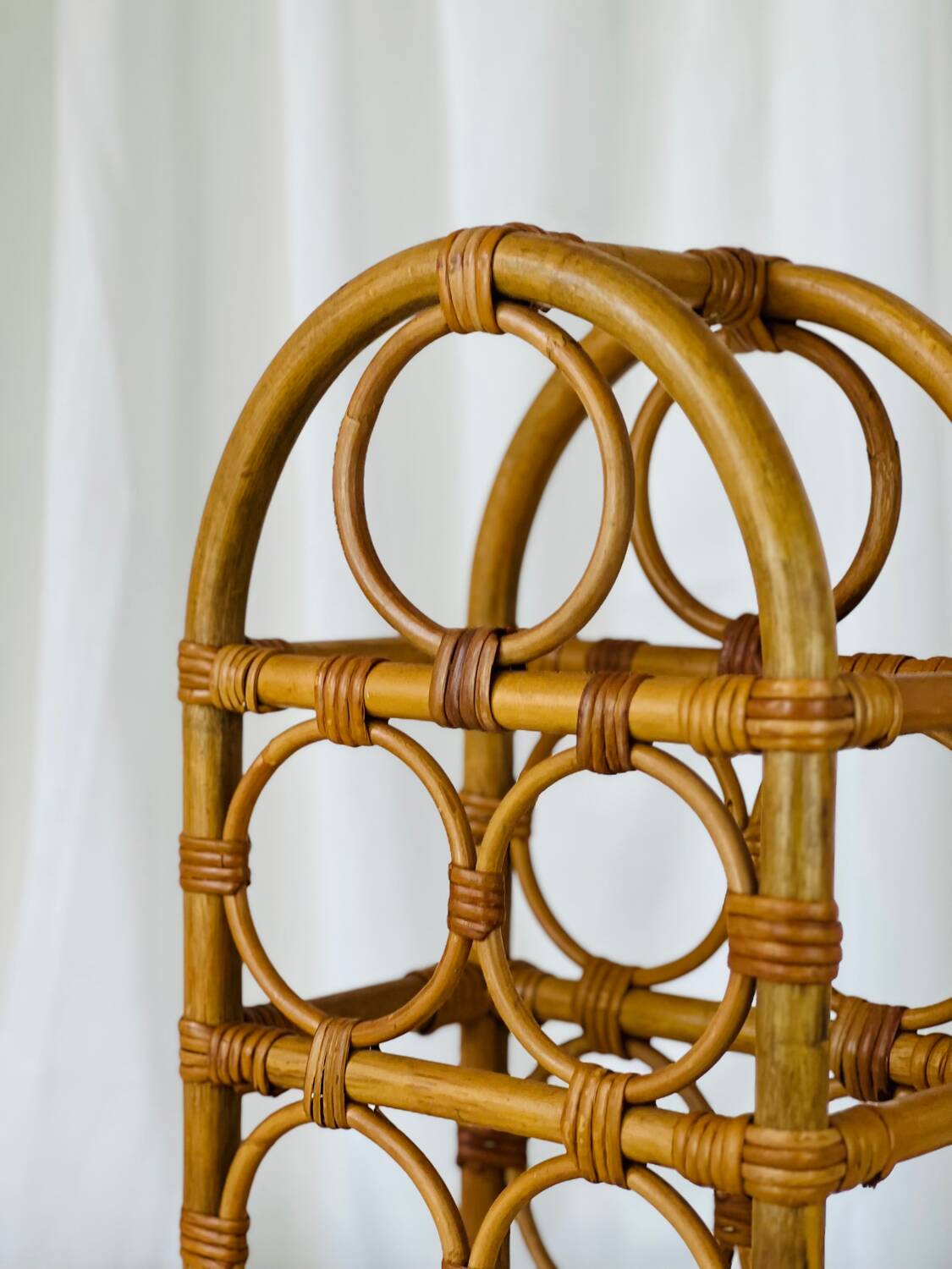 Vintage rattan bottle holder