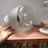 Pair of two-tone globe wall lights