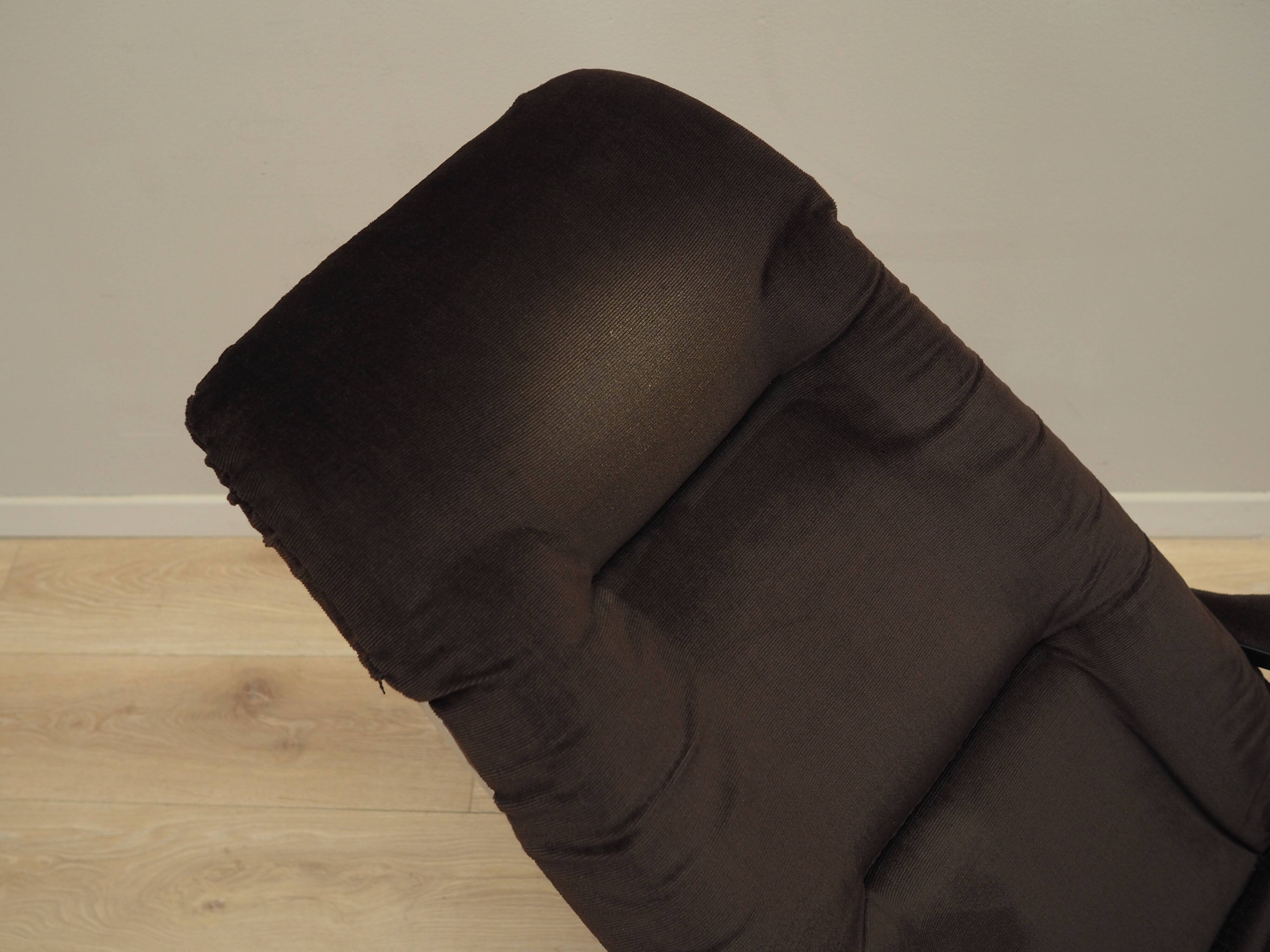 Brown velour armchair, Danish design, 1970s, production: Denmark