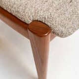 Set of 4 Niels Koefoed chairs cream, 1960s
