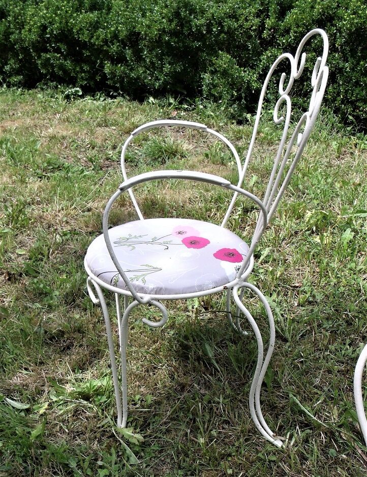 Lot of 5 armchairs for wrought iron garden lounge
