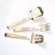 Set of 3 modernist 1950s dessert cutlery in silver by RENEKA.