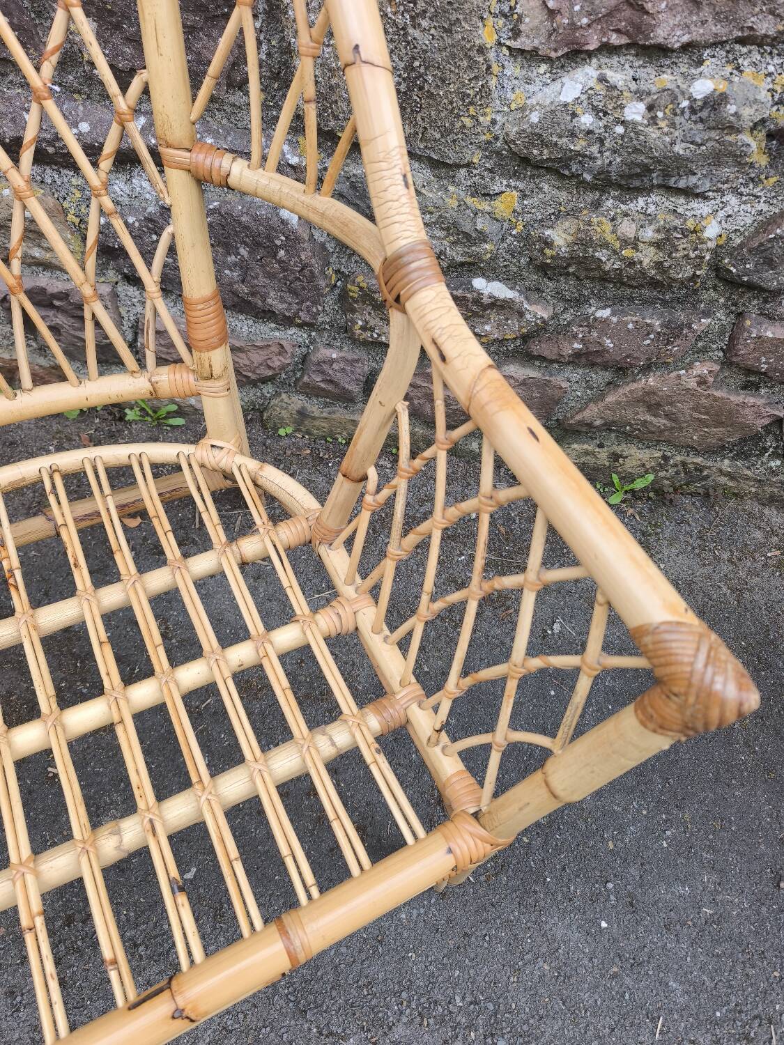 Pair of vintage rattan armchairs