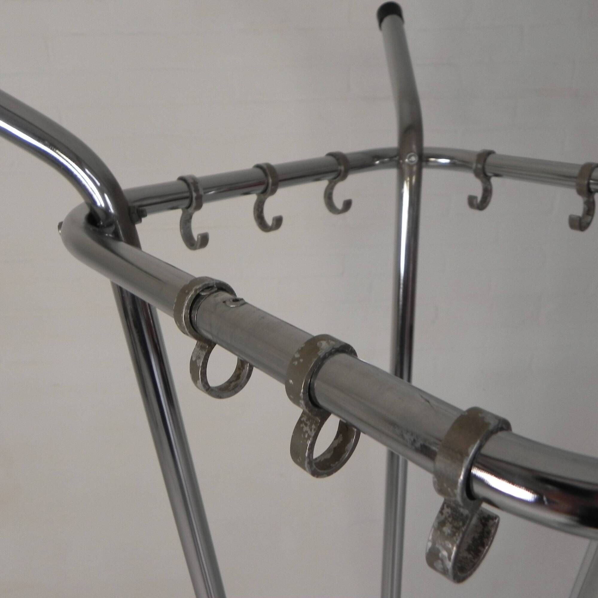 Freestanding Tubax coat rack with 4 tubes and 12 hooks, 1950s