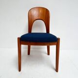 Set of 4 Niels Koefoed chairs blue, 1960s