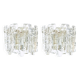 Pair Of Mid Century Ice Glass Wall Lamps From Kalmar Franken, Austria,1960s