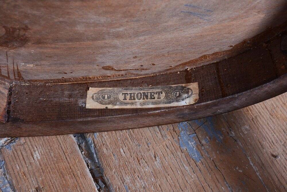 Art Deco Czech Chairs in Beech and Walnut from Thonet, 1940s, Set of 4