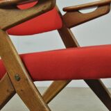 Classic Danish vintage scissor armchair by Arne Hovmand Olsen in OAK, 1960