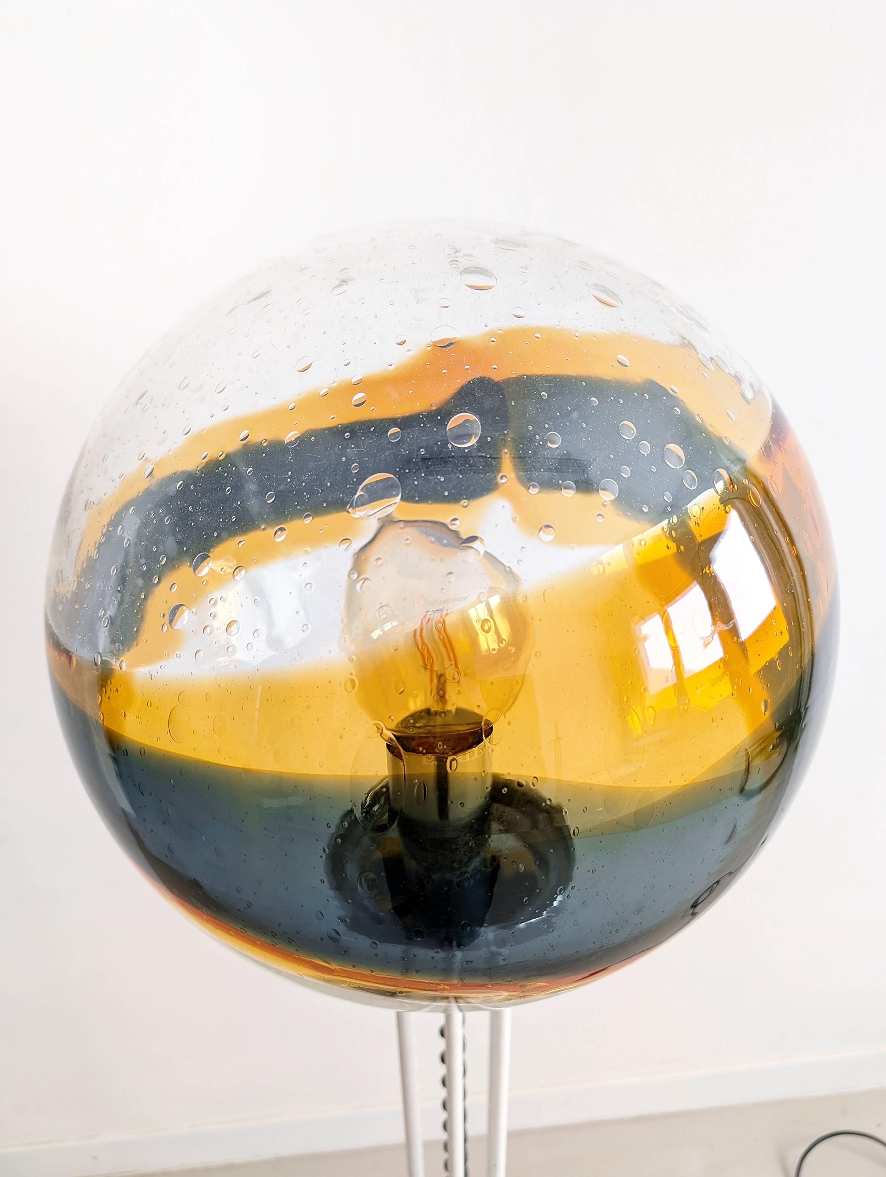 Lampadaire en verre de Murano par Targetti Sankey des années 1970