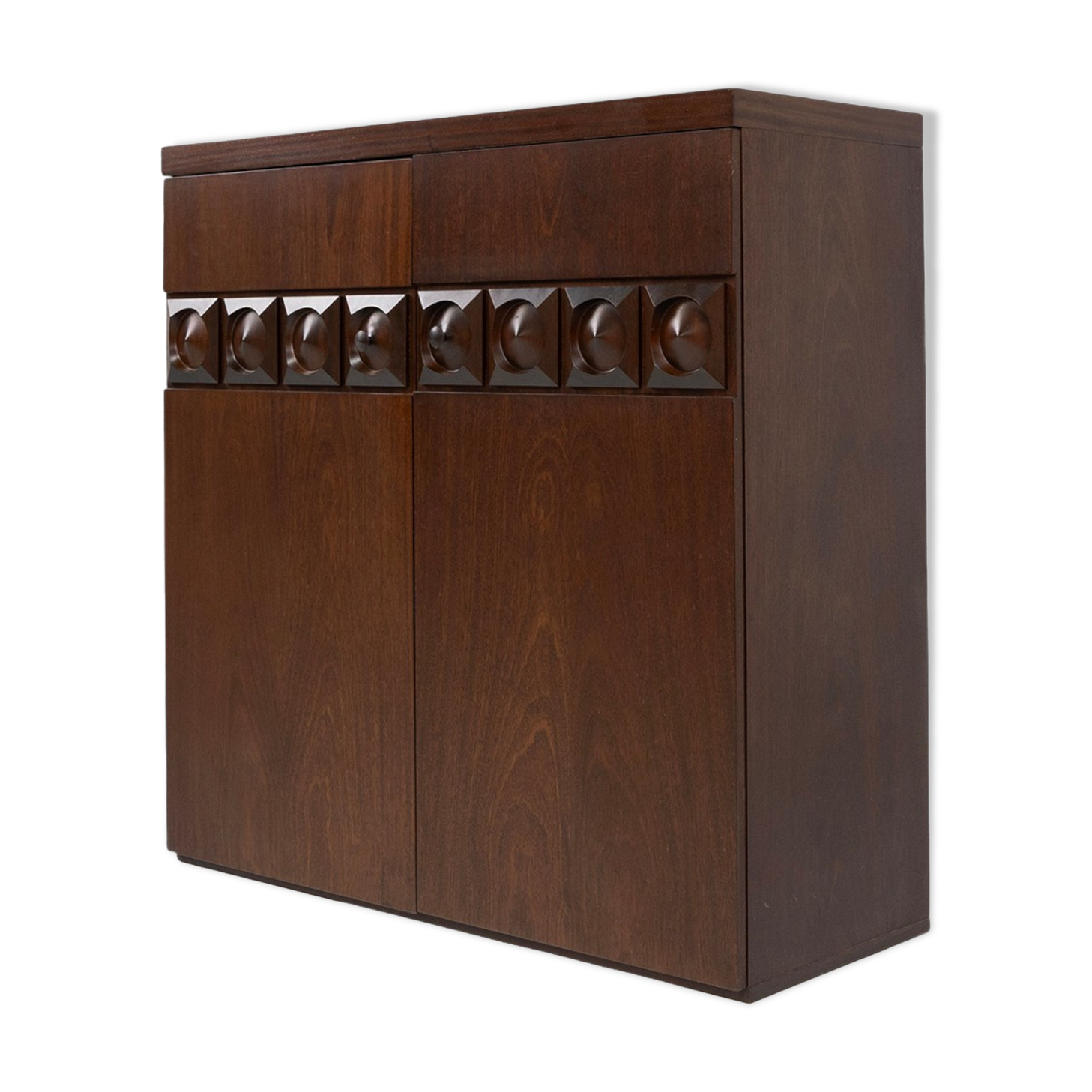 Brutalist geometrical seventies bar cabinet or high-board, Belgium