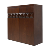 Brutalist geometrical seventies bar cabinet or high-board, Belgium