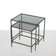 Set of two green Mathieu Matégot side tables, 1950s