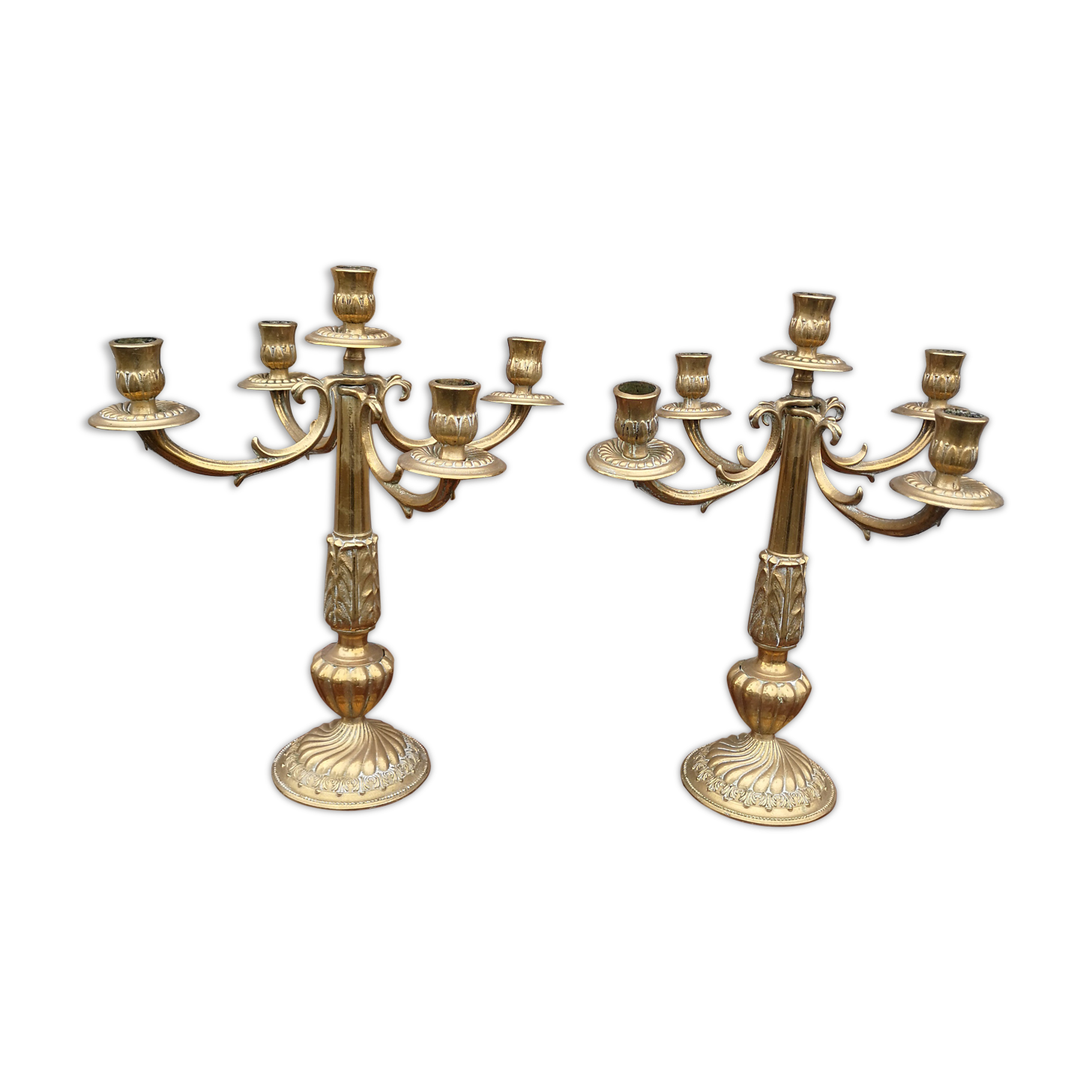 Pair of golden candlesticks