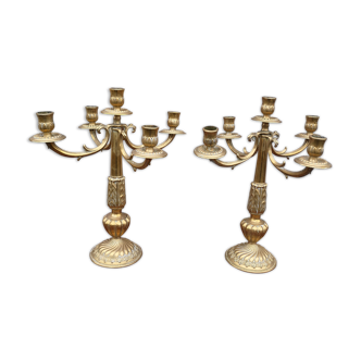 Pair of golden candlesticks