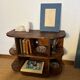 TV cabinet in a row with art deco wooden shelf
